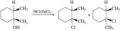 Explain the products observed in the following reaction of an