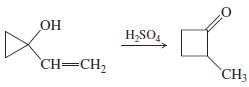 The following reaction involves a starting material with a double