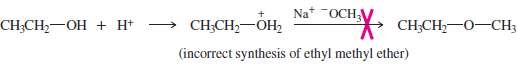 A good Williamson synthesis of ethyl methyl ether would be
What