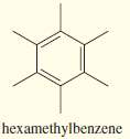 Hexamethylbenzene undergoes free-radical chlorination to give one monochlorinated product (C12H17Cl)