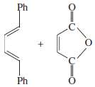 Predict the major product for each proposed Diels-Alder reaction. Include