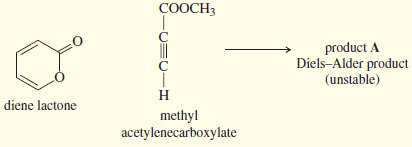The diene lactone shown in part (a) has one electron-donating