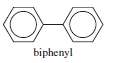 Biphenyl is two benzene rings joined by a single bond.