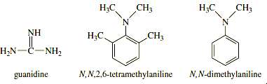 (a) Guanidine (shown) is about as strong a base as