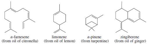 (a) Circle the isoprene units in the following terpenes.
(b) Classify
