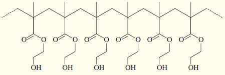 The strongly hydrophilic polymer shown below is used in soft