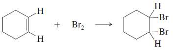 Under certain conditions, the bromination of cyclohexene follows an unusual