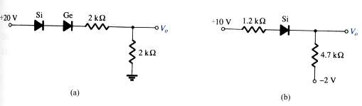 Determine the level of V0 for each network of Fig.