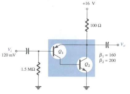 For the feedback pair circuit of Fig. 5.179, calculate the