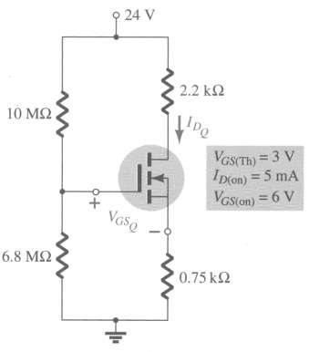 For the voltage-divider configuration of Fig. 7.98, determine:
a. IDQ and