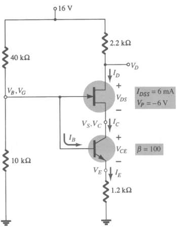 For the combination network of Fig. 7.100, determine: 
a. VB