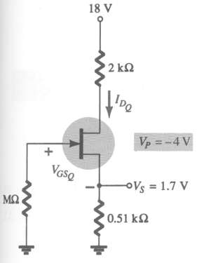 Given the measurement VS = 1.7 V for the network