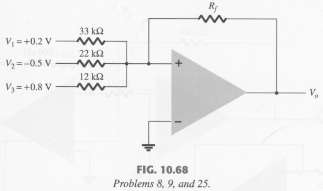 Calculate the output voltage developed by the circuit of Fig.