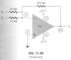 Calculate the output voltage for the circuit of Fig. 11.50