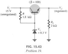 Calculate the output voltage and Zener diode current in the