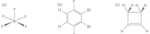 For each of the following molecules determine which groups of
