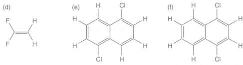 For each of the following molecules determine which groups of