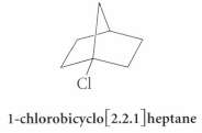 Explain why 1-chlorobicyclol2.2.llheptane, even though it is a tertiary alkyl