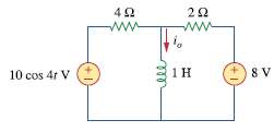 Find io in the circuit shown in Fig. 10.85 using