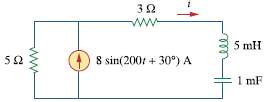 Using source transformation, find i in the circuit of Fig.