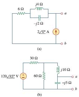 For each of the circuits in Fig. 10.99, obtain Thevenin
