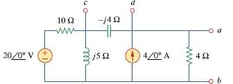 Find the Thevenin equivalent of the circuit in Fig. 10.103