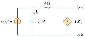 Find the Thevenin equivalent at terminals a-b of the circuit