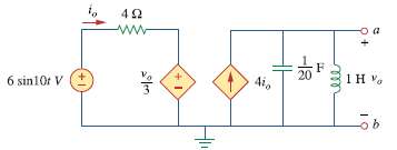 Find the Thevenin equivalent at terminals a-b in the circuit