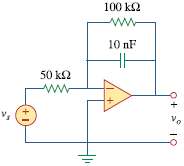 The circuit in Fig. 10.113 is an integrator with a