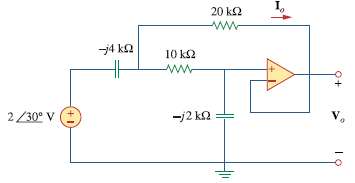 Determine Vo and I o in the op amp circuit