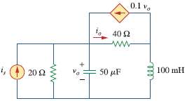 Use nodal analysis to find current io in the circuit