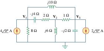 Determine V1, V2, and V3 in the circuit of Fig.