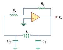 Figure 10.135 shows a Colpitts oscillator. Show that the oscillation