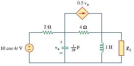 For the circuit of Fig. 11.47, find the maximum power