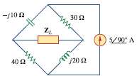 Calculate the value of ZL in the circuit of Fig.