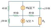 Find the value of ZL in the circuit of Fig.