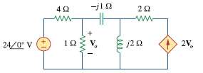 For the circuit in Fig. 11.76, find the average, reactive,