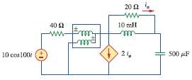 Determine the wattmeter reading of the circuit in Fig. 11.94.