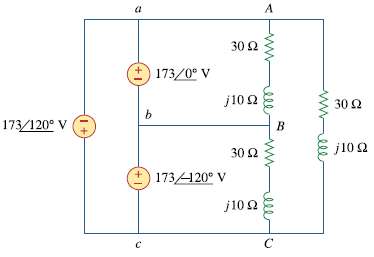 For the Î” - Î” circuit of Fig. 12.50, calculate