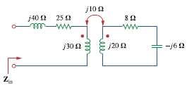 Find the input impedance of the circuit in Fig. 13.99
