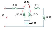 Find the input impedance of the circuit in Fig. 13.103.