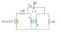 Find current ix in the ideal transformer circuit shown in