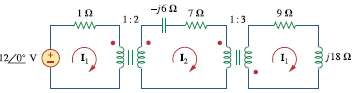 Find the mesh currents in the circuit of Fig. 13.128