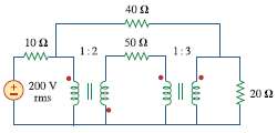 Calculate the average power dissipated by the 20- Î© resistor