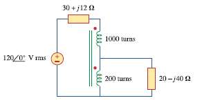 In the ideal transformer circuit shown in Fig. 13.133, determine