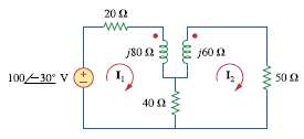Use PSpice to determine the mesh currents in the circuit
