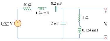 A low-quality-factor, double-tuned bandpass filter is shown in Fig. 14.112.
