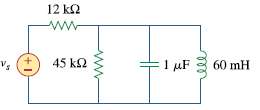 Let vs = 20 cos(at) V in the circuit of