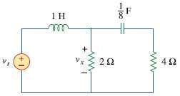 Find vx in the circuit shown in Fig. 16.36 given