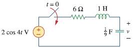 For the RLC circuit shown in Fig. 16.59, find the